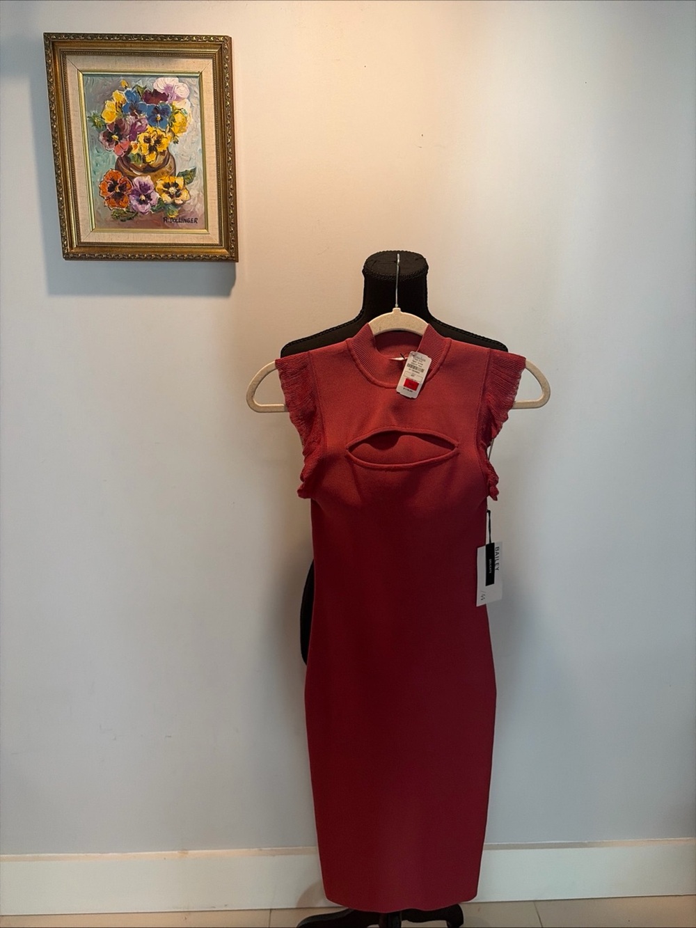 Pink Midi Cutout Dress Baily 44 Romantic Coquette XS